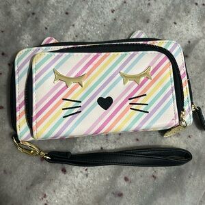 Pastel Rainbow Kitty Wristlet